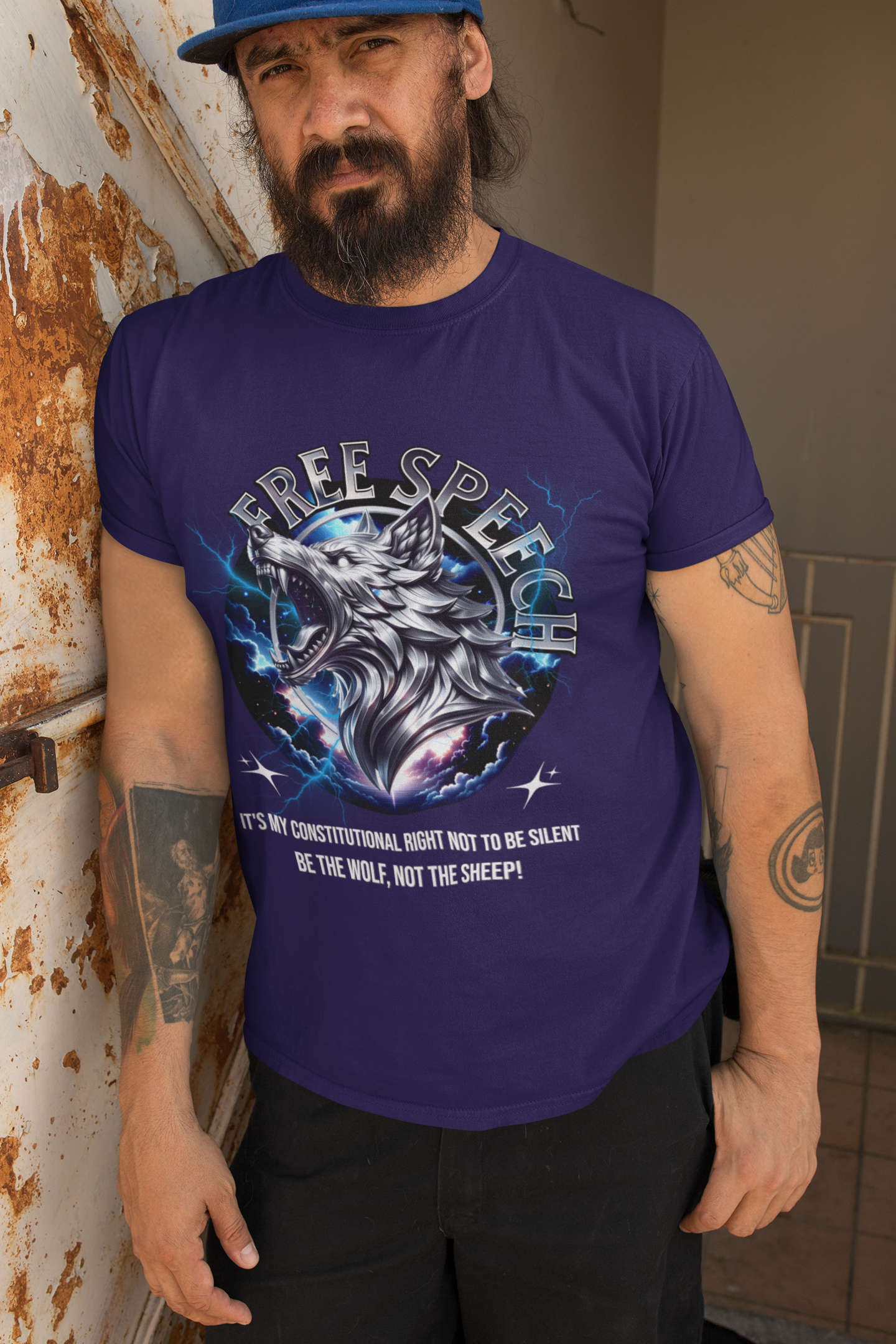 Free Speech Wolf Graphic Tee | Unisex Jersey Short Sleeve Shirt, Statement T-Shirt, Gift for Advocates, Activism Apparel, No Kings Protest
