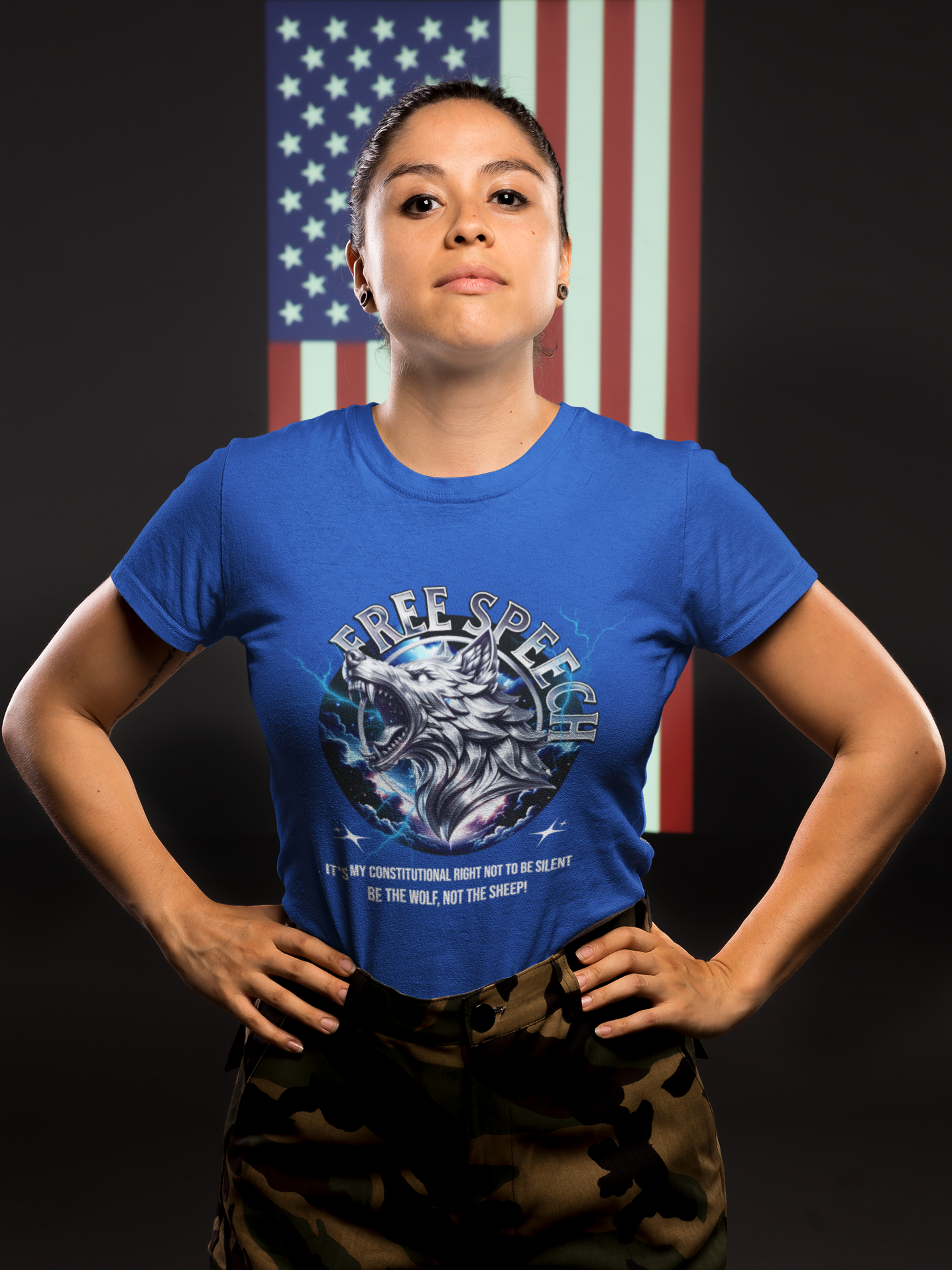 Free Speech Wolf Graphic Tee | Unisex Jersey Short Sleeve Shirt, Statement T-Shirt, Gift for Advocates, Activism Apparel, No Kings Protest