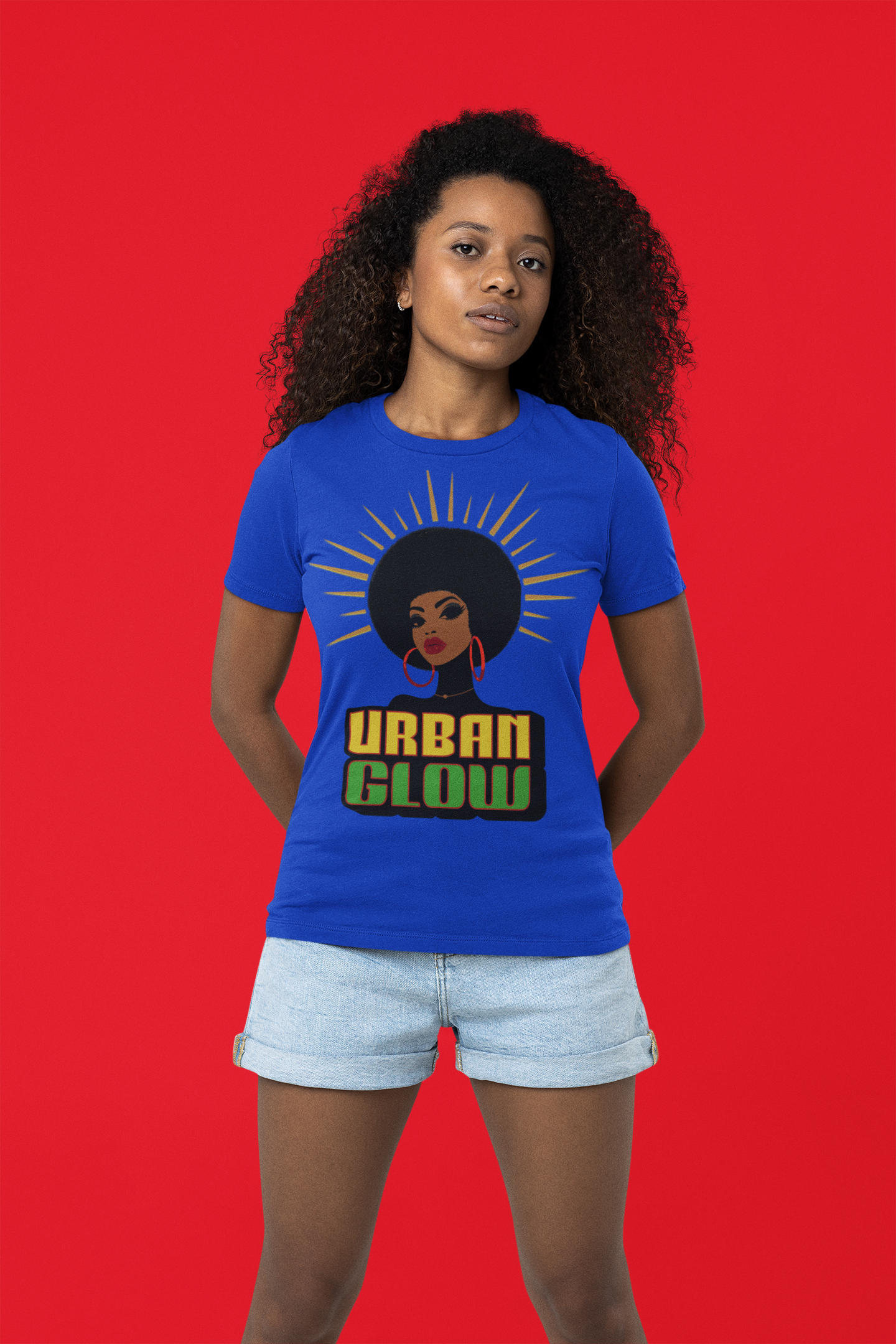 Urban Glow Unisex Heavy Cotton Tee - Afrocentric Streetwear T-Shirt for Her, Juneteenth Casual Wear, Melanin T-Shirts for Women