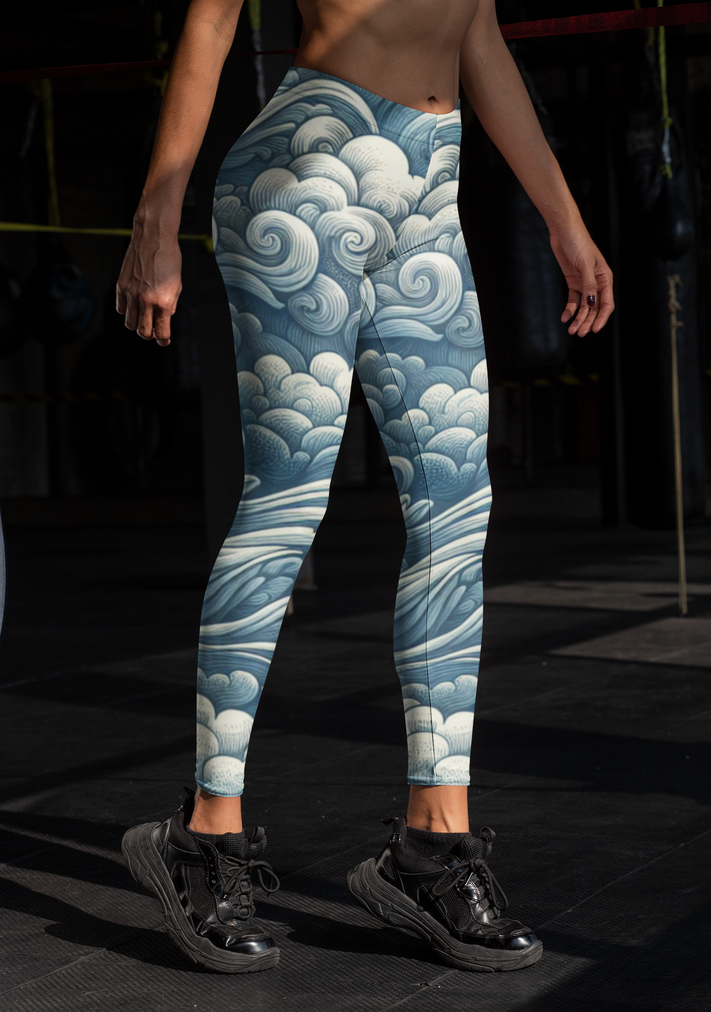 Stylish Women's Cloud Pattern Leggings, Casual Wear Leggings, Yoga Pants, Activewear, Unique Gift for Her, Cute Women Activewear