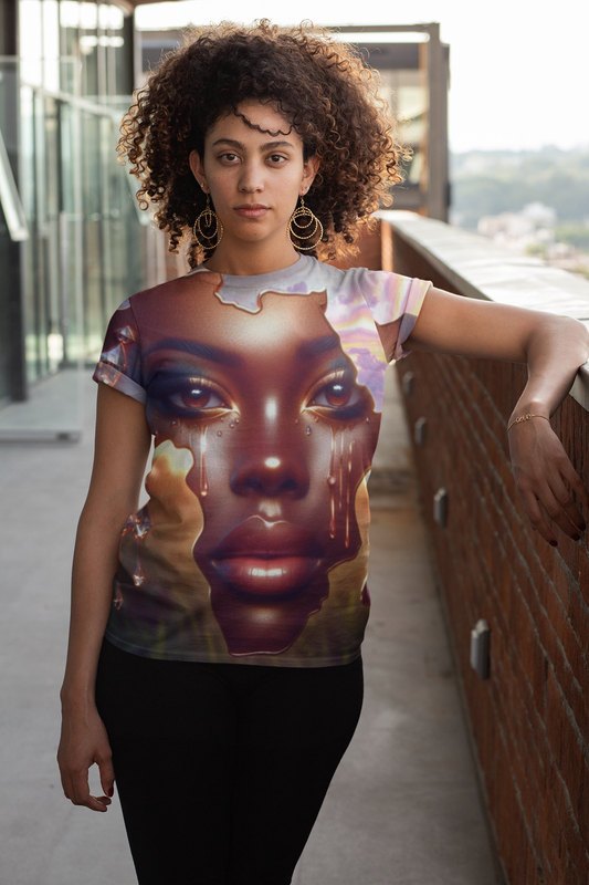 Artistic African Tee for Women, Unique Graphic African Shirt, Handcrafted Apparel, Gift for Art Lovers, Celebration Fashion, Mother Africa T-Shirt