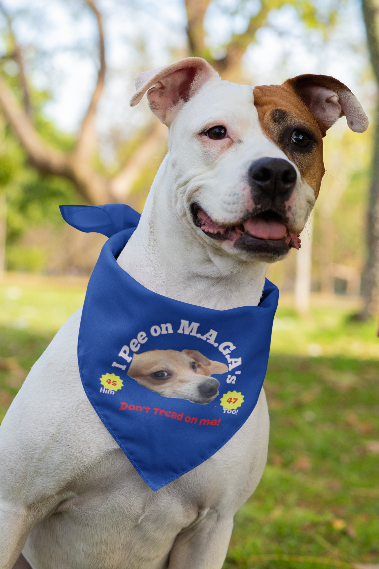 Funny Political Clip-on Pet Bandana with Humor, Bandana Dog Accessories, Pet Costume, Gift for Dog Lovers, Cute Dog Apparel