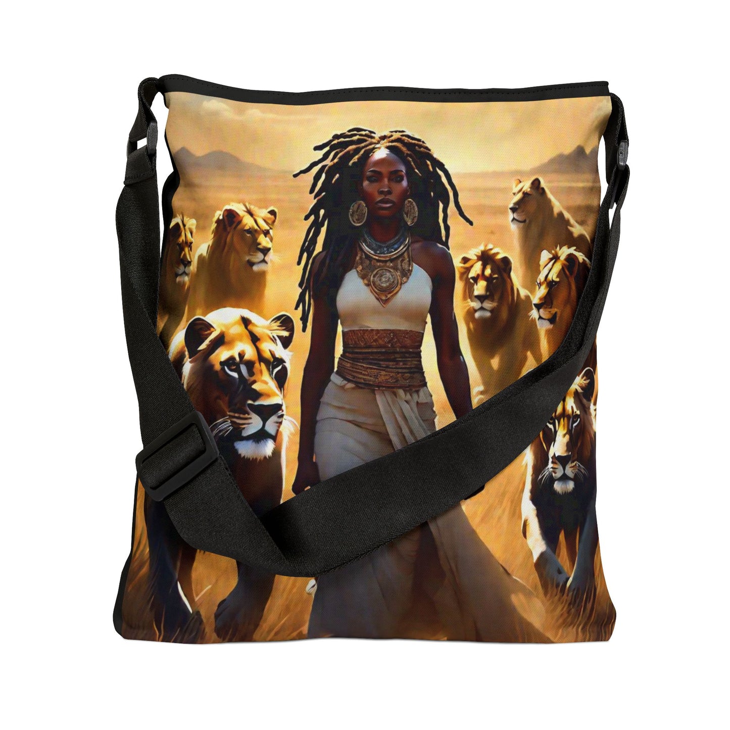 Afrocentric Adjustable Tote Bag, Black Girl Magic Eco Friendly Reusable Bag, Fashionable Bag Ideal for Travel, Women's Accessory Gifts