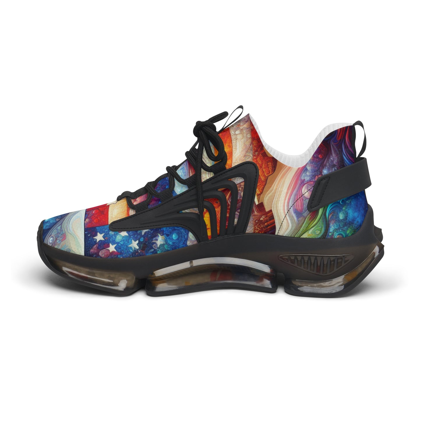 Stylish Women's American Distressed Sneakers, Colorful Flag Athletic Shoes, Trendy Casual Footwear for Everyday Wear, Gift for Fitness Lovers,