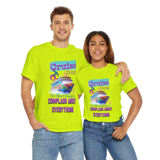 Cruise Crew Unisex Heavy Cotton Tee - Fun Travel T-Shirt for Vacations, Family Cruises, Summer Adventures, Gift for Cruise Travelers,