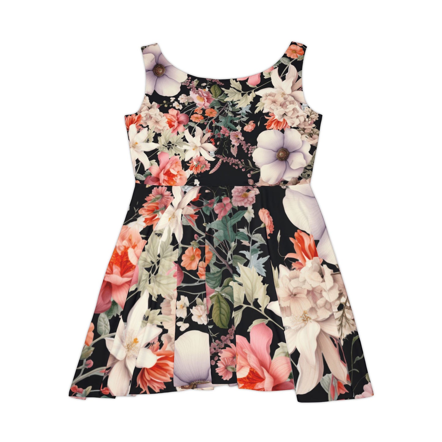 Floral Women's Skater Dress - Summer Style, Casual Outing, Garden Party, BoHo Spring Fashion, Bohemian Floral Dress