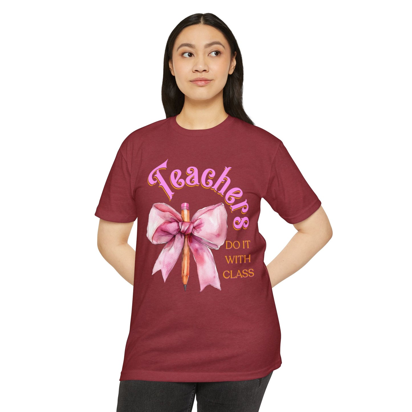 Teachers Do It with Class T-Shirt, Coquette Bow Teacher Shirt, Educator Apparel, Back to School Shirt, Cute Teacher Outfit, Cute Teacher Tee