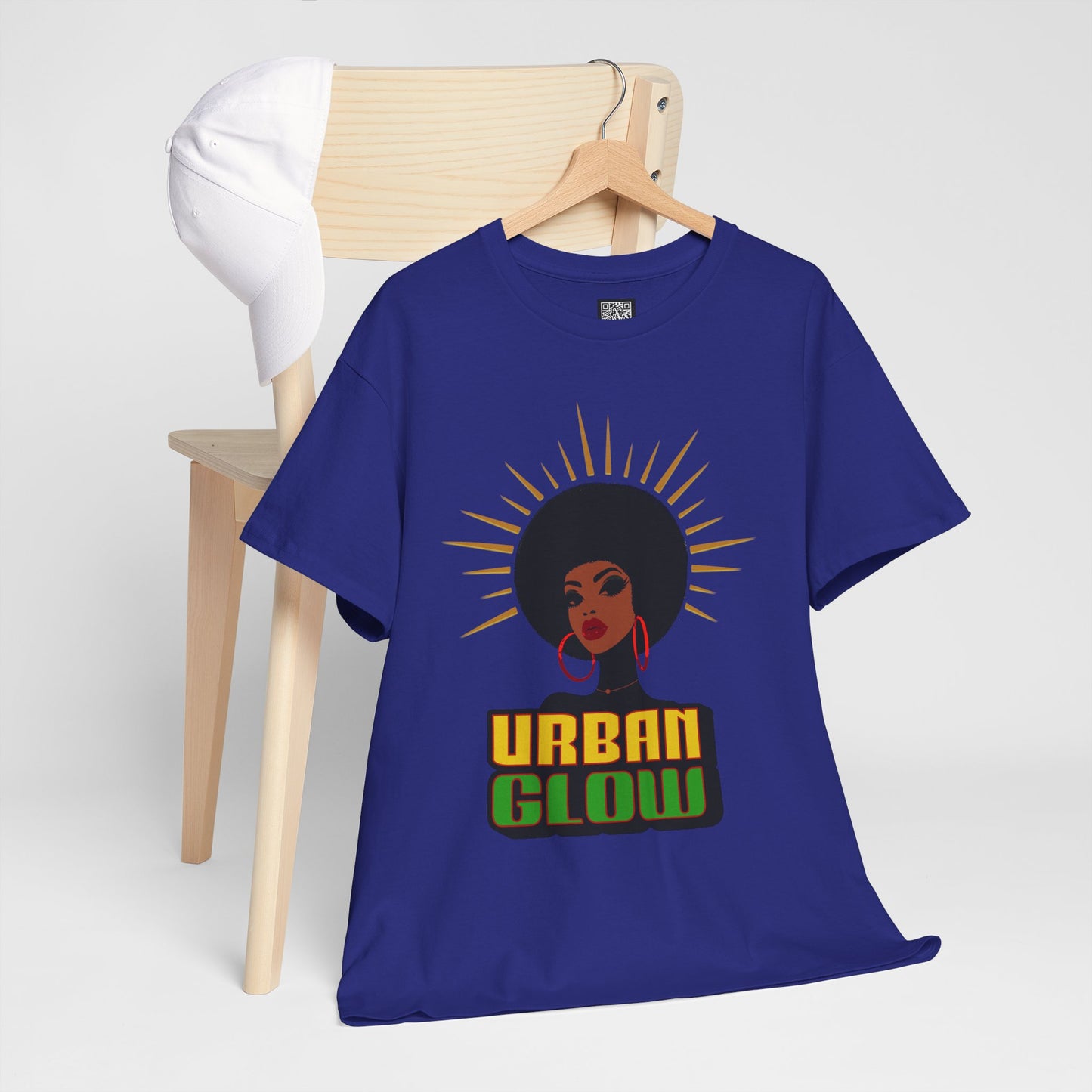 Urban Glow Unisex Heavy Cotton Tee - Afrocentric Streetwear T-Shirt for Her, Juneteenth Casual Wear, Melanin T-Shirts for Women
