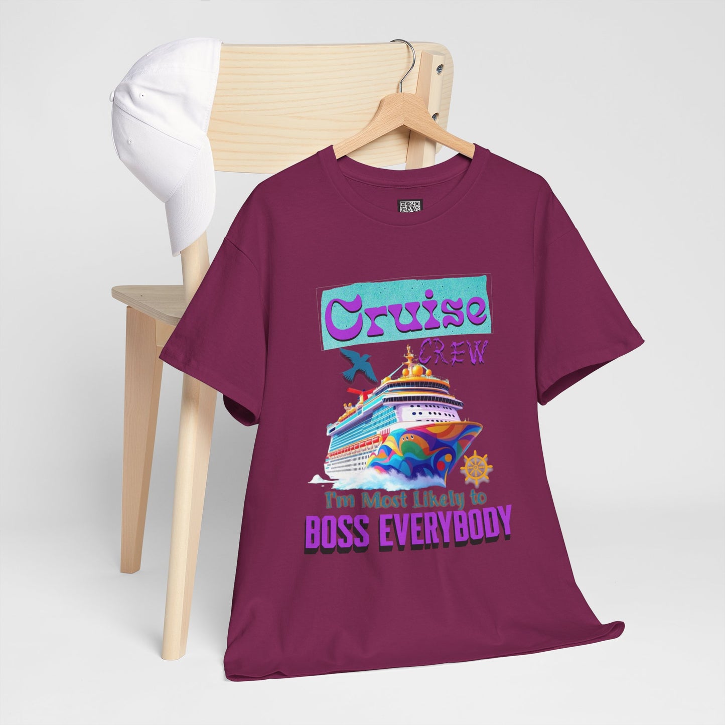 Cruise Crew Heavy Cotton Tee - Fun Cruise Vacation Shirt, Cruise-themed Apparel, Travel Gift, Nautical Wear, Summer Adventure T-Shirt