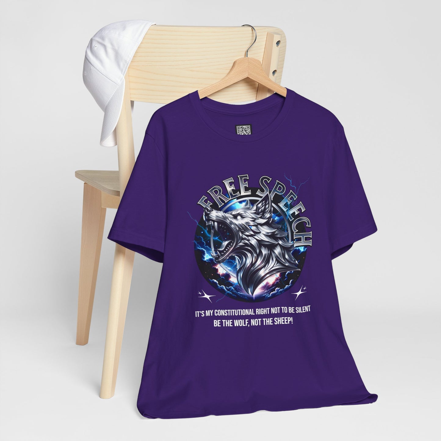 Free Speech Wolf Graphic Tee | Unisex Jersey Short Sleeve Shirt, Statement T-Shirt, Gift for Advocates, Activism Apparel, No Kings Protest