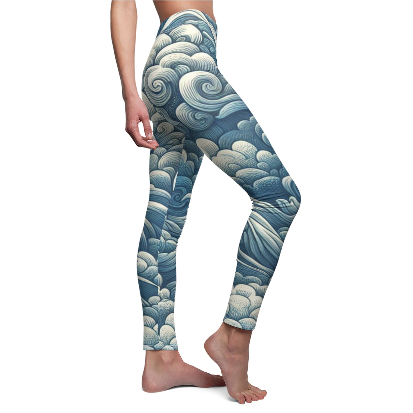 Stylish Women's Cloud Pattern Leggings, Casual Wear Leggings, Yoga Pants, Activewear, Unique Gift for Her, Cute Women Activewear