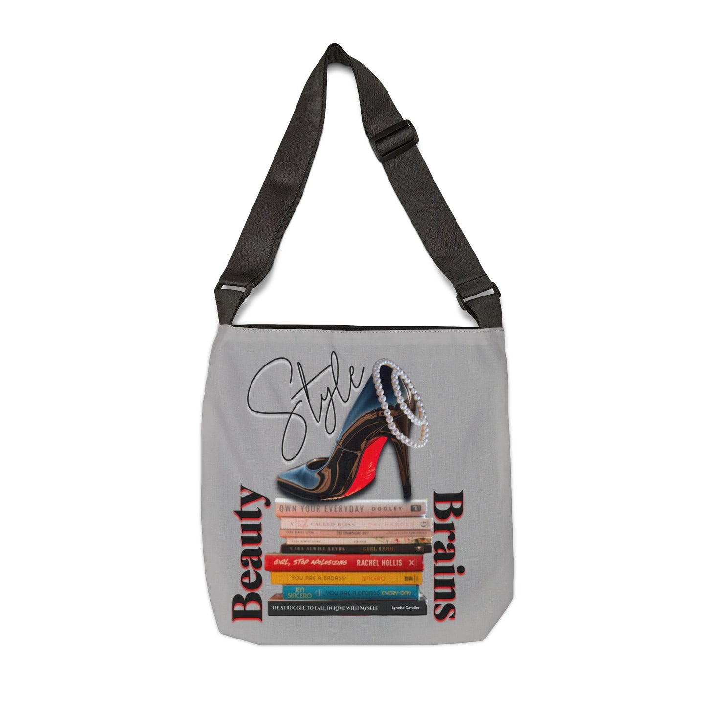 Chic Adjustable Tote Bag, Beauty Brains and Style Design, Louboutin Tote Bag for Women, Cute Gift for Women,