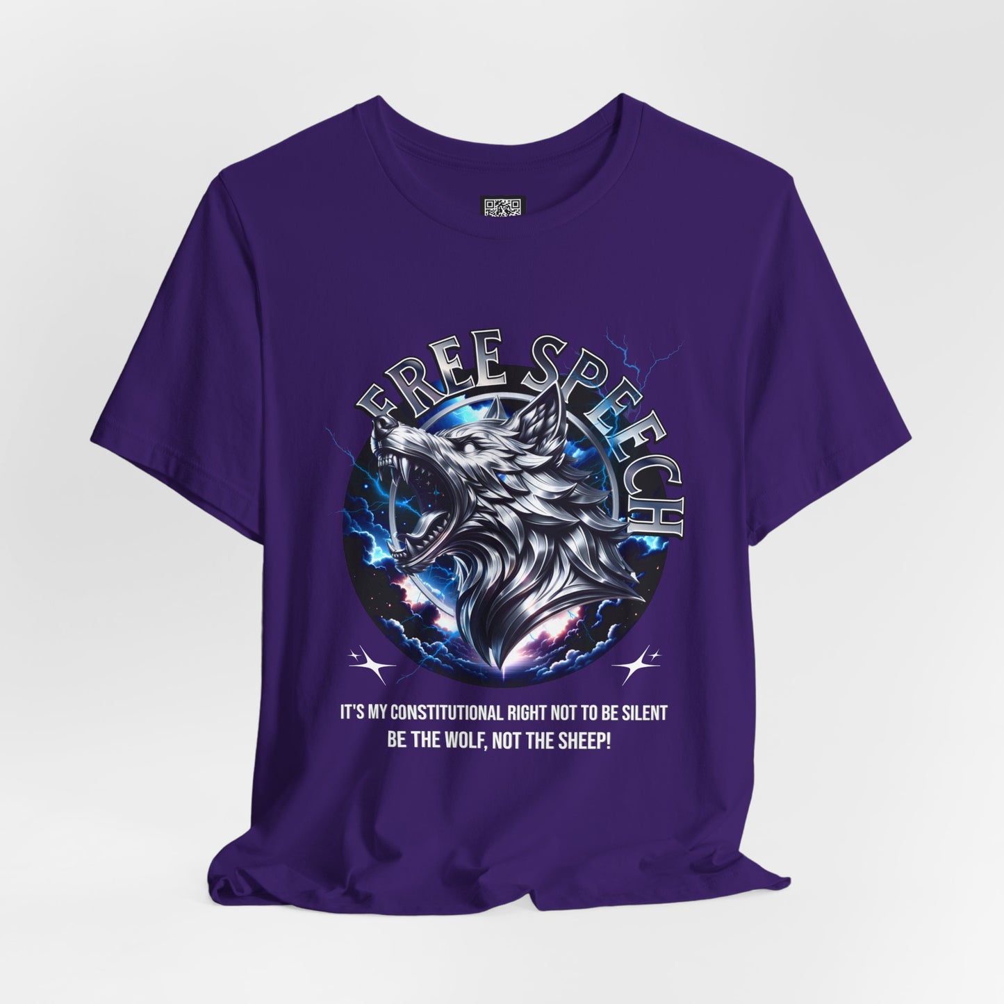 Free Speech Wolf Graphic Tee | Unisex Jersey Short Sleeve Shirt, Statement T-Shirt, Gift for Advocates, Activism Apparel, No Kings Protest