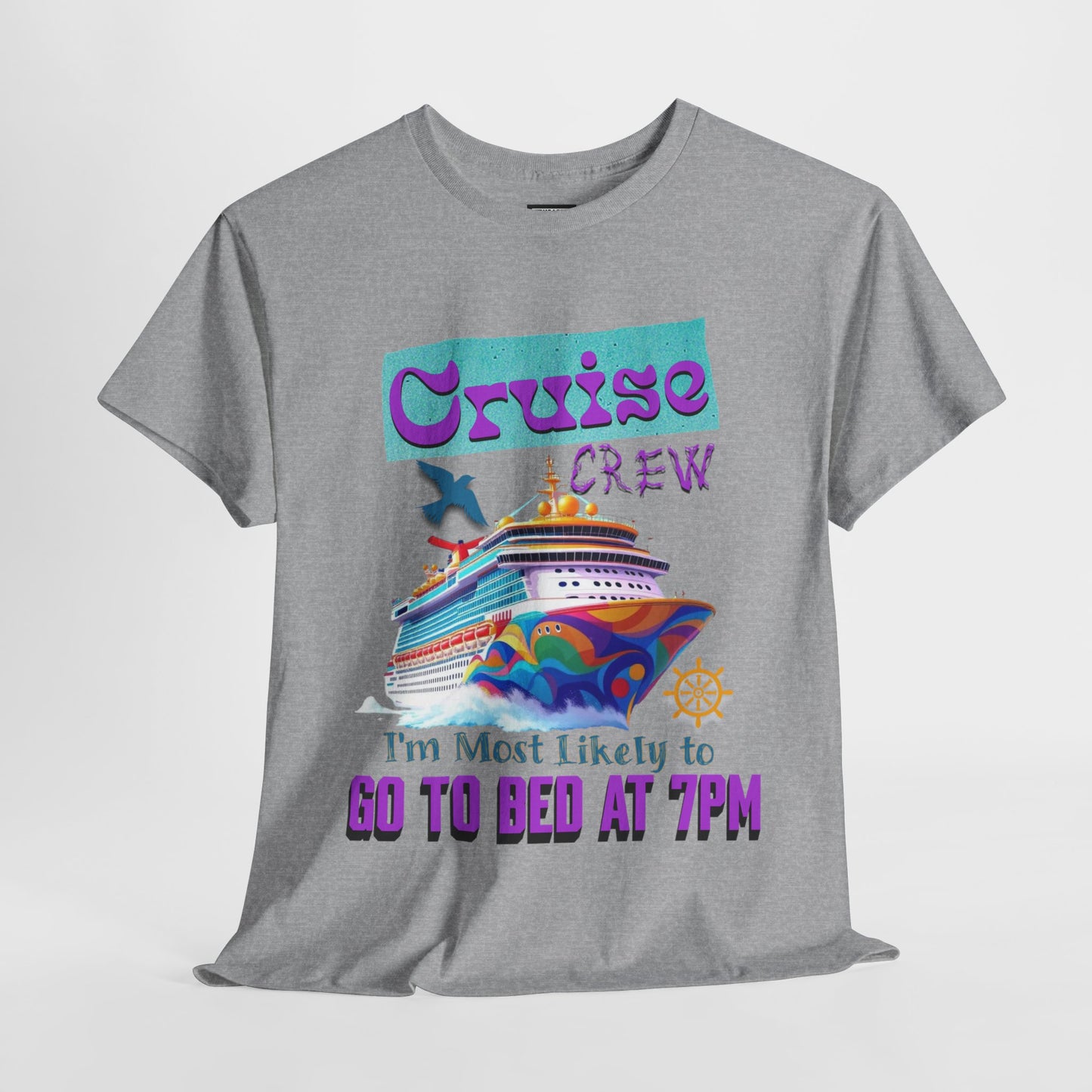 Cruise Crew Unisex Heavy Cotton Tee, Vacation Shirt, Funny Travel Gift, Cruise Enthusiast Apparel, Summer Tee, Sea Adventure Wear
