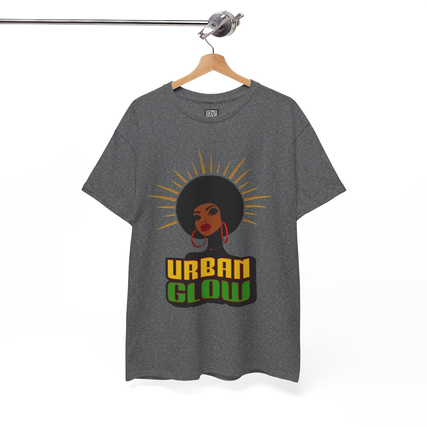 Urban Glow Unisex Heavy Cotton Tee - Afrocentric Streetwear T-Shirt for Her, Juneteenth Casual Wear, Melanin T-Shirts for Women