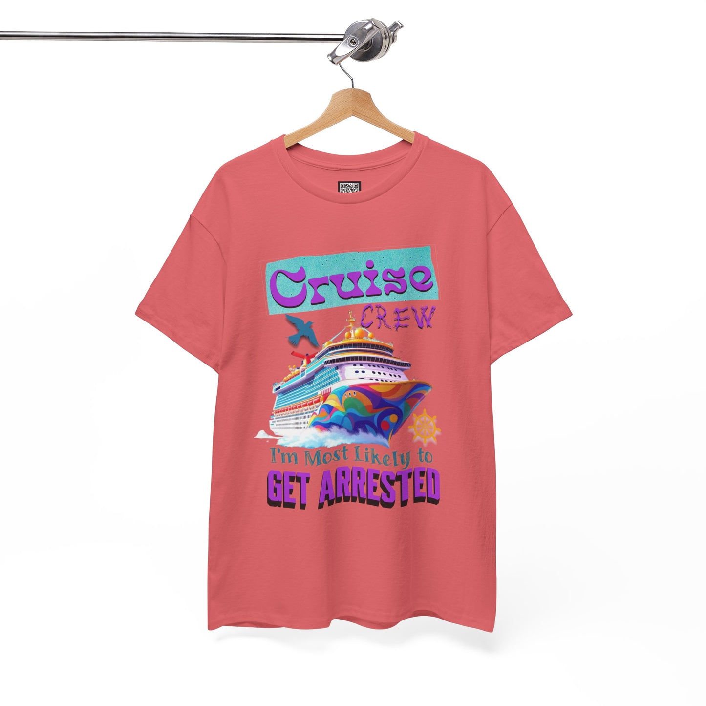 Cruise Crew Unisex Heavy Cotton Tee - Fun Vacation Shirt for Cruise Lovers, Cruise Travel Enthusiasts, Get Arrested Humor, Cruise Summer Beachwear,