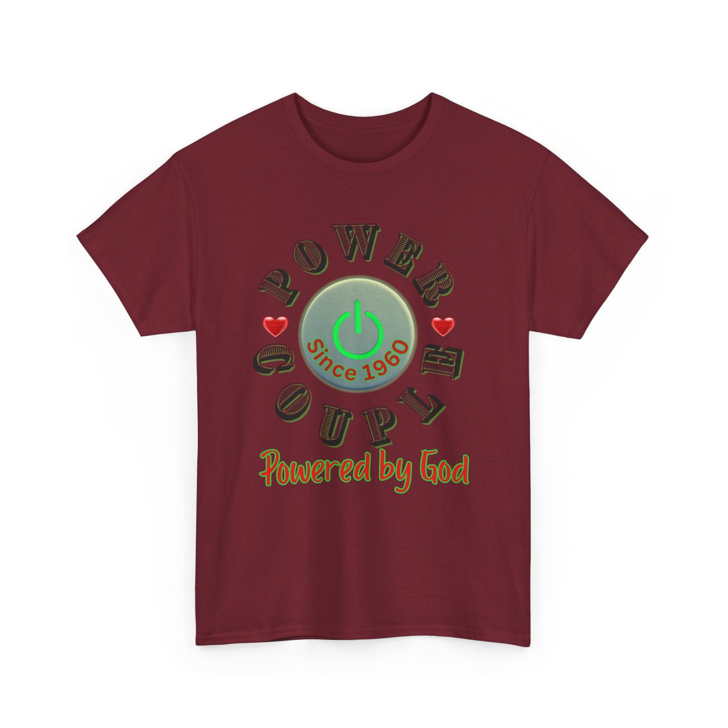 Power Couple - Powered by God T-Shirt | Anniversary Shirt for Couples Since 2011, Valentine T-shirt for Couples Unisex Heavy Cotton Tee