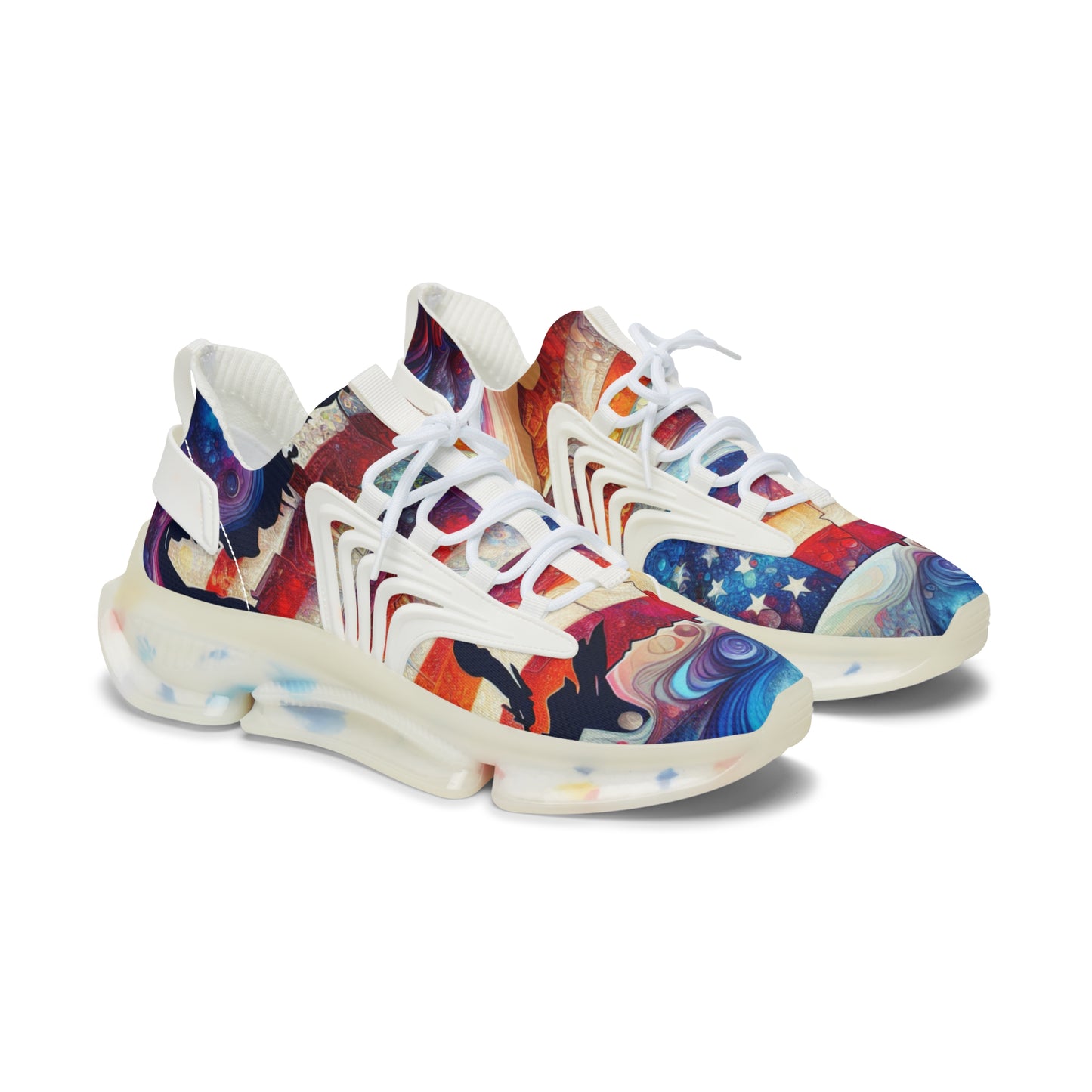 Stylish Women's American Distressed Sneakers, Colorful Flag Athletic Shoes, Trendy Casual Footwear for Everyday Wear, Gift for Fitness Lovers,