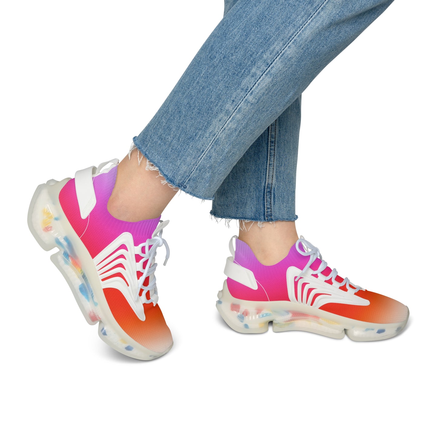 Vibrant Women's Mesh Sneakers, Trendy Athletic Shoes, Breathable Sneakers, Fashion Sneakers, Casual Lifestyle Footwear