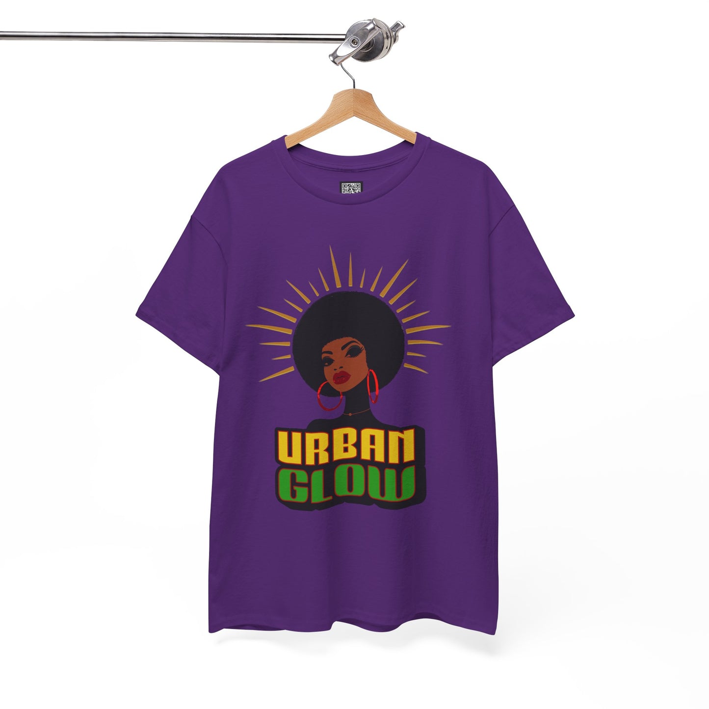 Urban Glow Unisex Heavy Cotton Tee - Afrocentric Streetwear T-Shirt for Her, Juneteenth Casual Wear, Melanin T-Shirts for Women