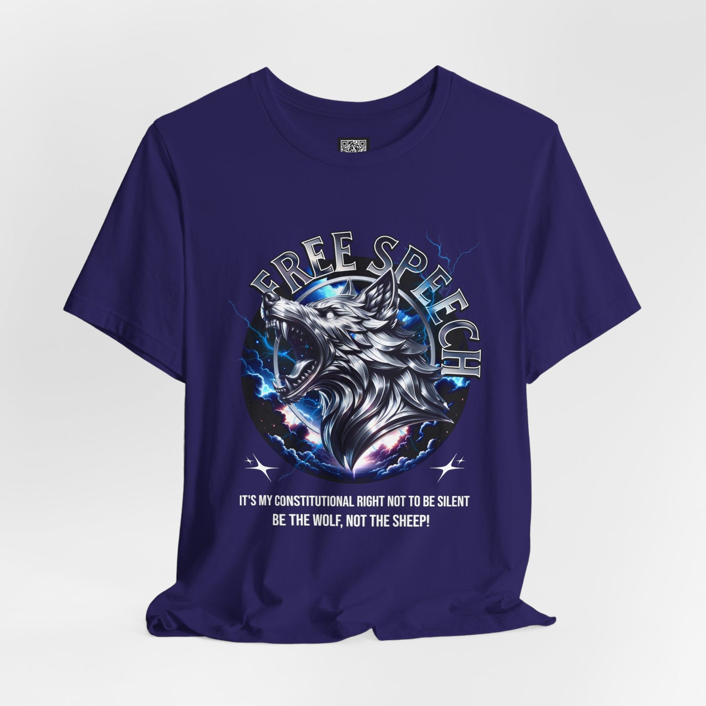 Free Speech Wolf Graphic Tee | Unisex Jersey Short Sleeve Shirt, Statement T-Shirt, Gift for Advocates, Activism Apparel, No Kings Protest
