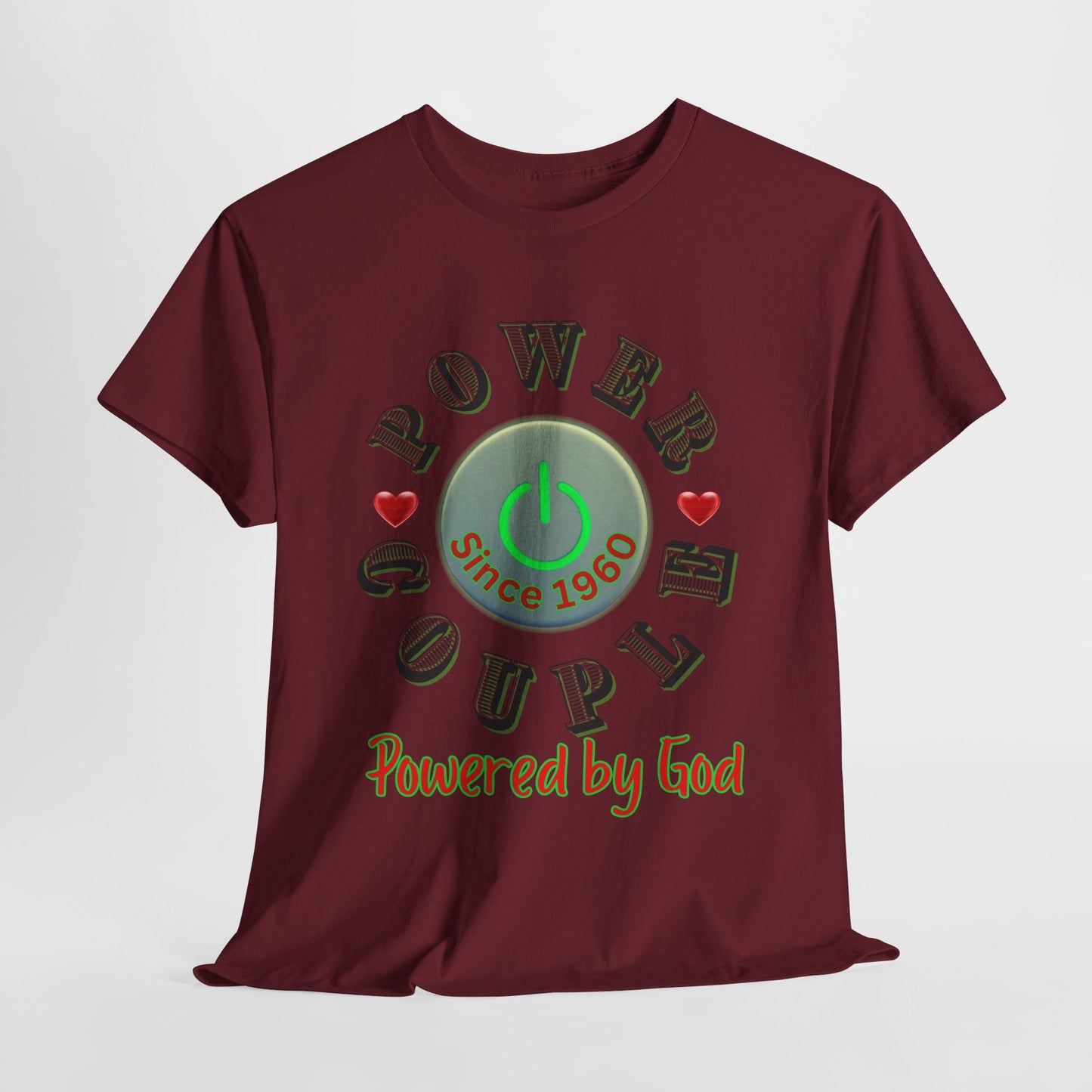 Power Couple - Powered by God T-Shirt | Anniversary Shirt for Couples Since 2011, Valentine T-shirt for Couples Unisex Heavy Cotton Tee