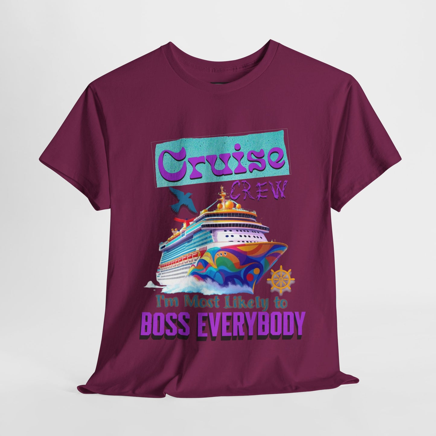 Cruise Crew Heavy Cotton Tee - Fun Cruise Vacation Shirt, Cruise-themed Apparel, Travel Gift, Nautical Wear, Summer Adventure T-Shirt