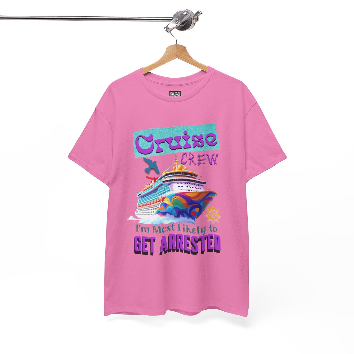 Cruise Crew Unisex Heavy Cotton Tee - Fun Vacation Shirt for Cruise Lovers, Cruise Travel Enthusiasts, Get Arrested Humor, Cruise Summer Beachwear,