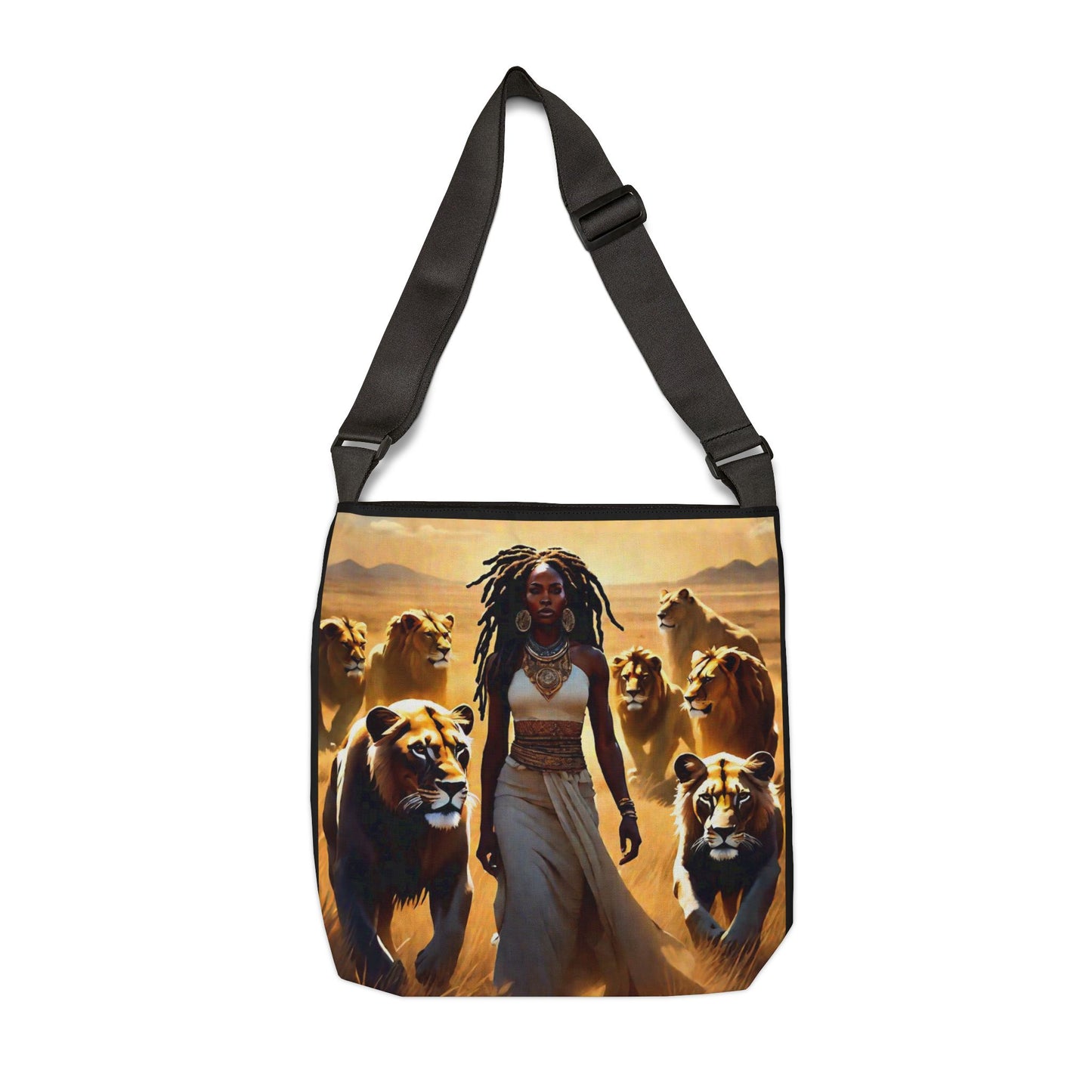 Afrocentric Adjustable Tote Bag, Black Girl Magic Eco Friendly Reusable Bag, Fashionable Bag Ideal for Travel, Women's Accessory Gifts