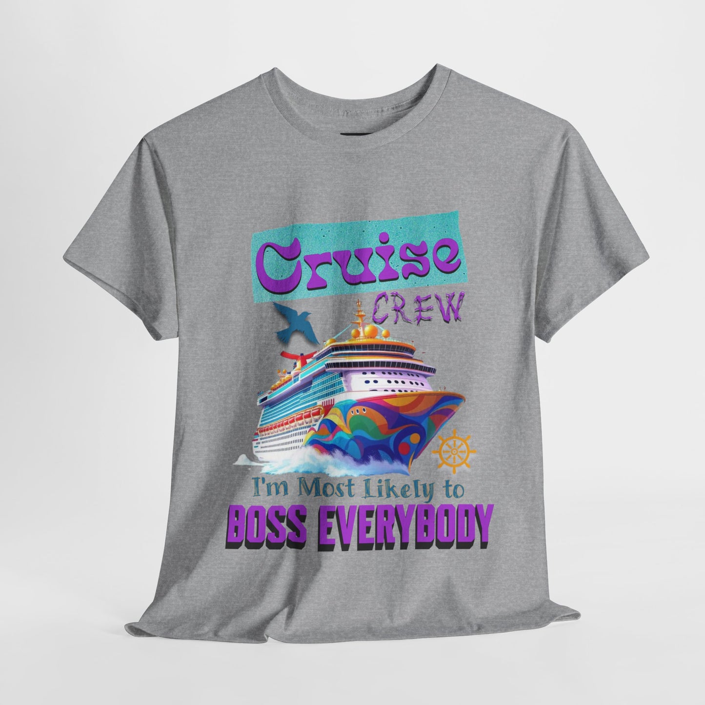 Cruise Crew Heavy Cotton Tee - Fun Cruise Vacation Shirt, Cruise-themed Apparel, Travel Gift, Nautical Wear, Summer Adventure T-Shirt