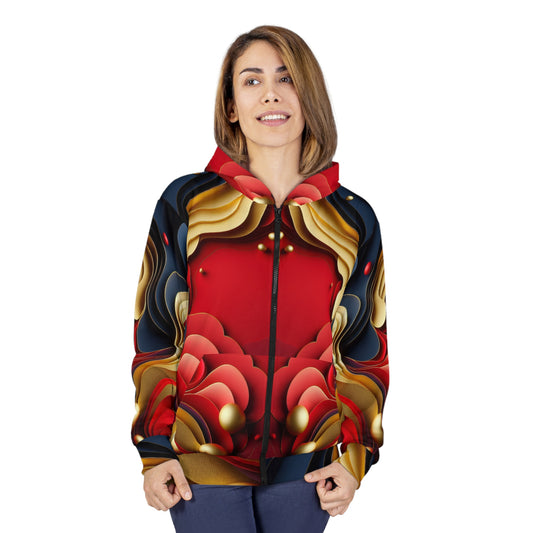 Vibrant Abstract Unisex Zip Hoodie, Colorful Abstract Zip-Up, Cozy Gift for Art Lovers, Trendy Streetwear Apparel, Matching Leggings Sold Separately