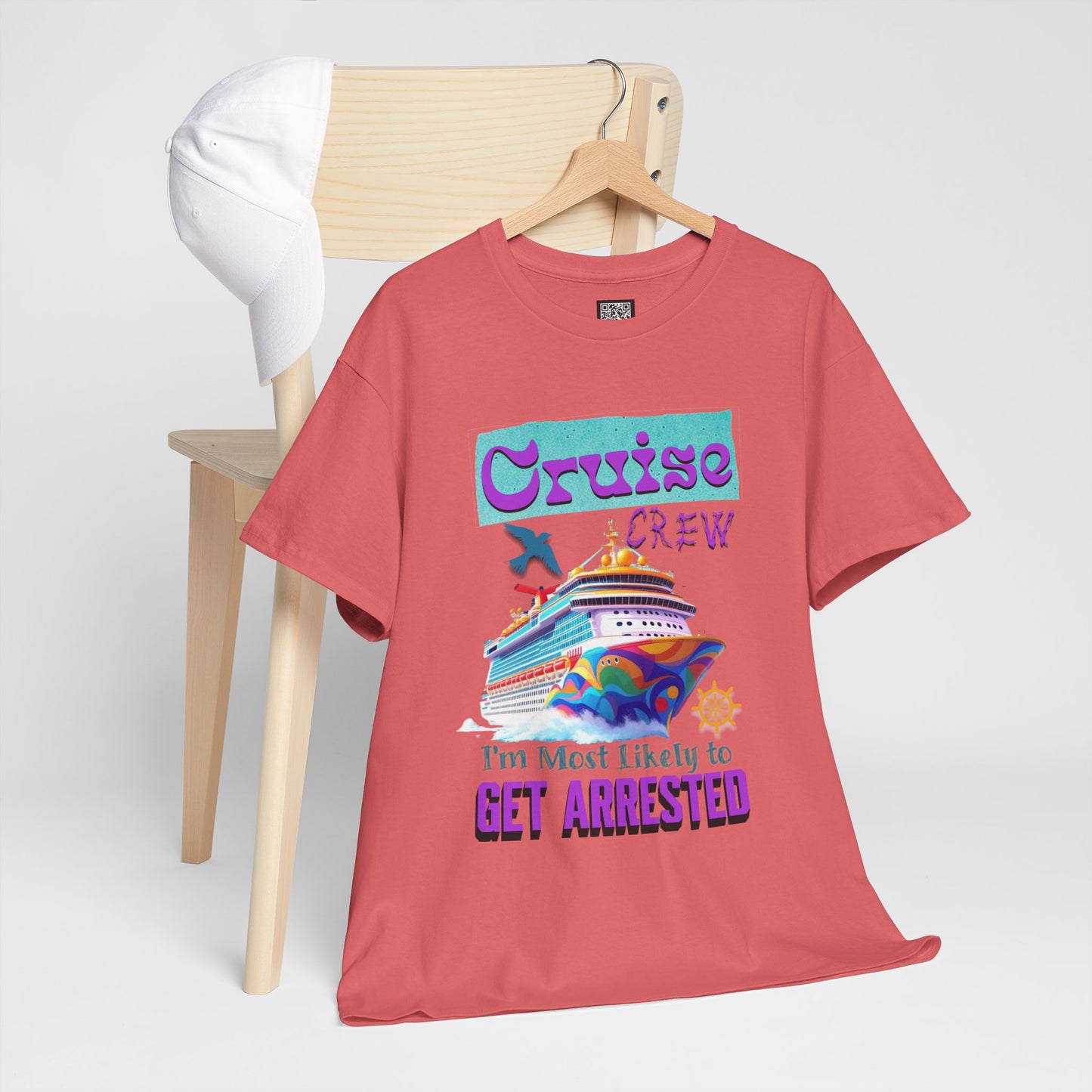 Cruise Crew Unisex Heavy Cotton Tee - Fun Vacation Shirt for Cruise Lovers, Cruise Travel Enthusiasts, Get Arrested Humor, Cruise Summer Beachwear,