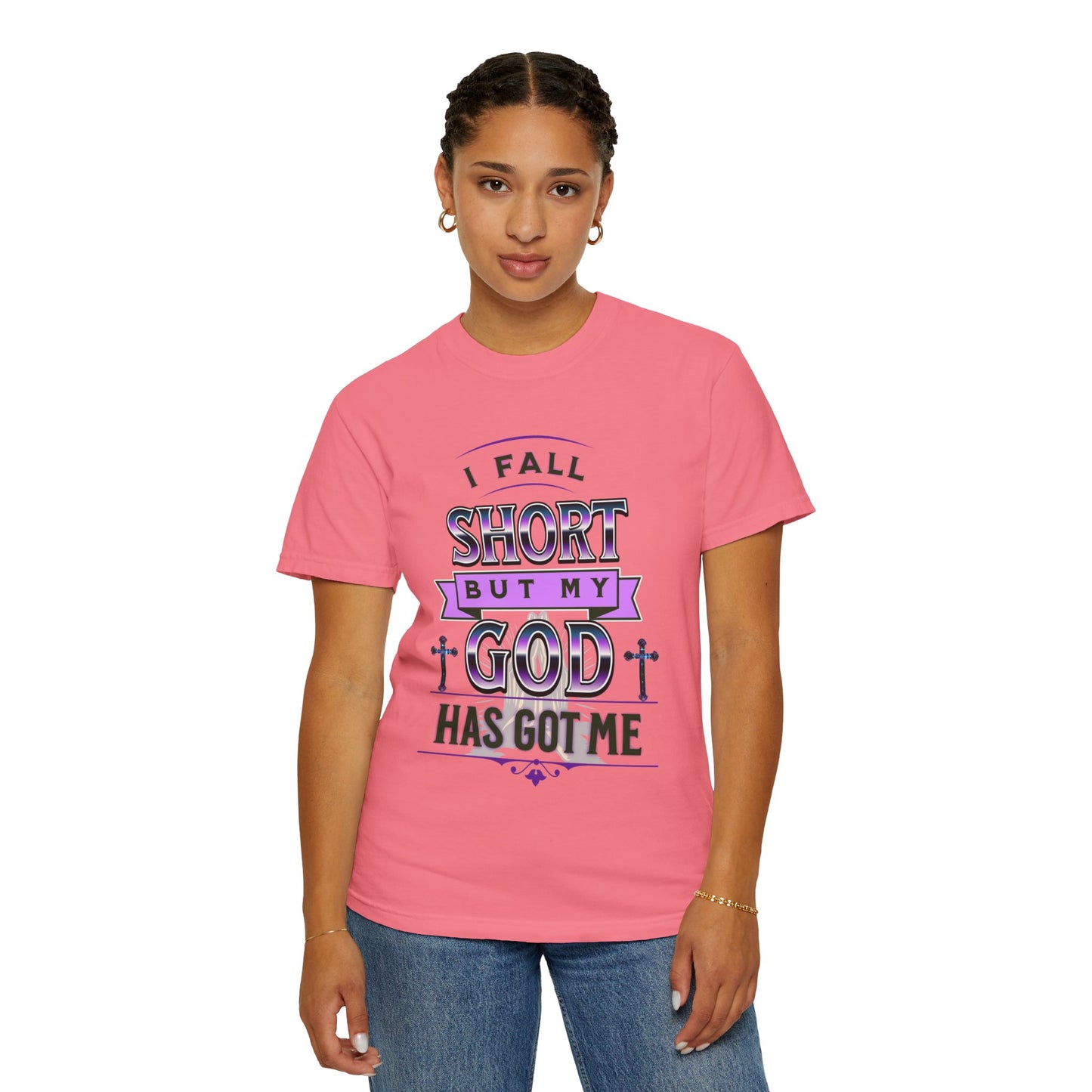 Faith-Inspired Unisex T-Shirt: "I Fall Short But My God Has Got Me" | Inspirational Gift, Christian Apparel, Everyday Wear, Youth Tees