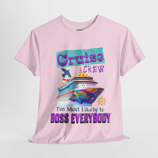 Cruise Crew Heavy Cotton Tee - Fun Cruise Vacation Shirt, Cruise-themed Apparel, Travel Gift, Nautical Wear, Summer Adventure T-Shirt