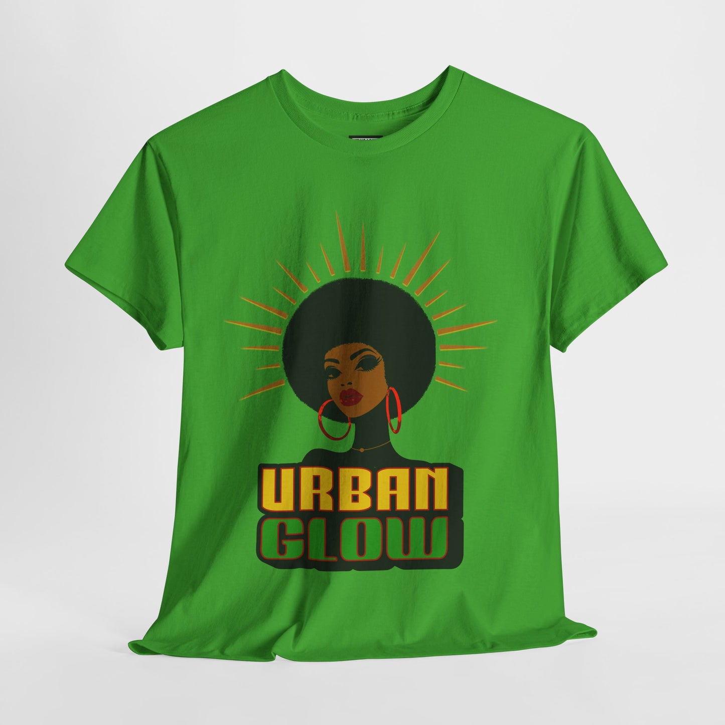 Urban Glow Unisex Heavy Cotton Tee - Afrocentric Streetwear T-Shirt for Her, Juneteenth Casual Wear, Melanin T-Shirts for Women