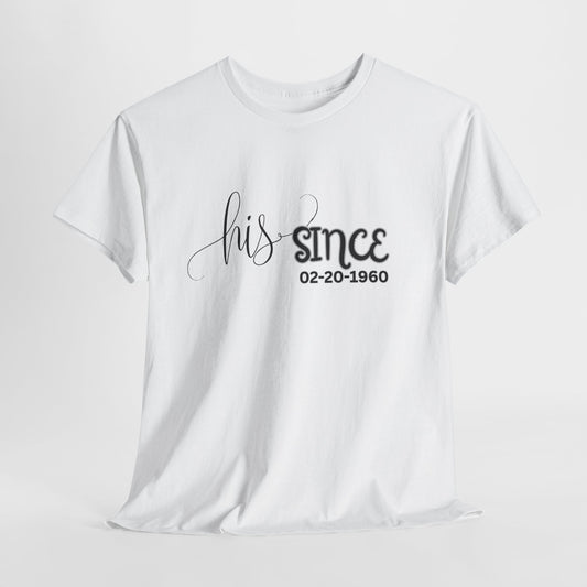 Personalized His and Hers Valentine T-Shirts, Custom Valentine T-Shirts, Unisex Valentine T-Shirts, T-Shirts for Couples, (Hers Solid Separately)
