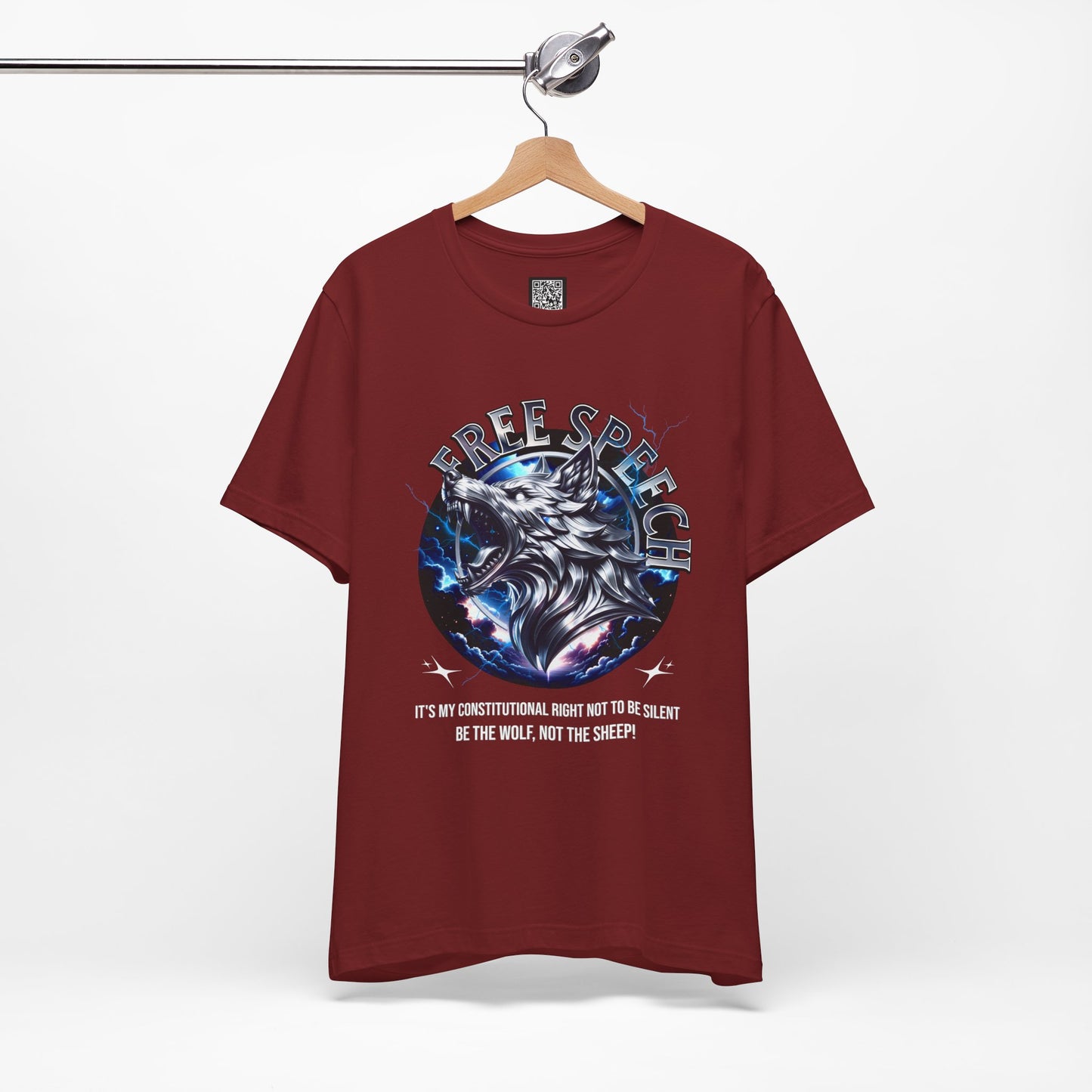 Free Speech Wolf Graphic Tee | Unisex Jersey Short Sleeve Shirt, Statement T-Shirt, Gift for Advocates, Activism Apparel, No Kings Protest