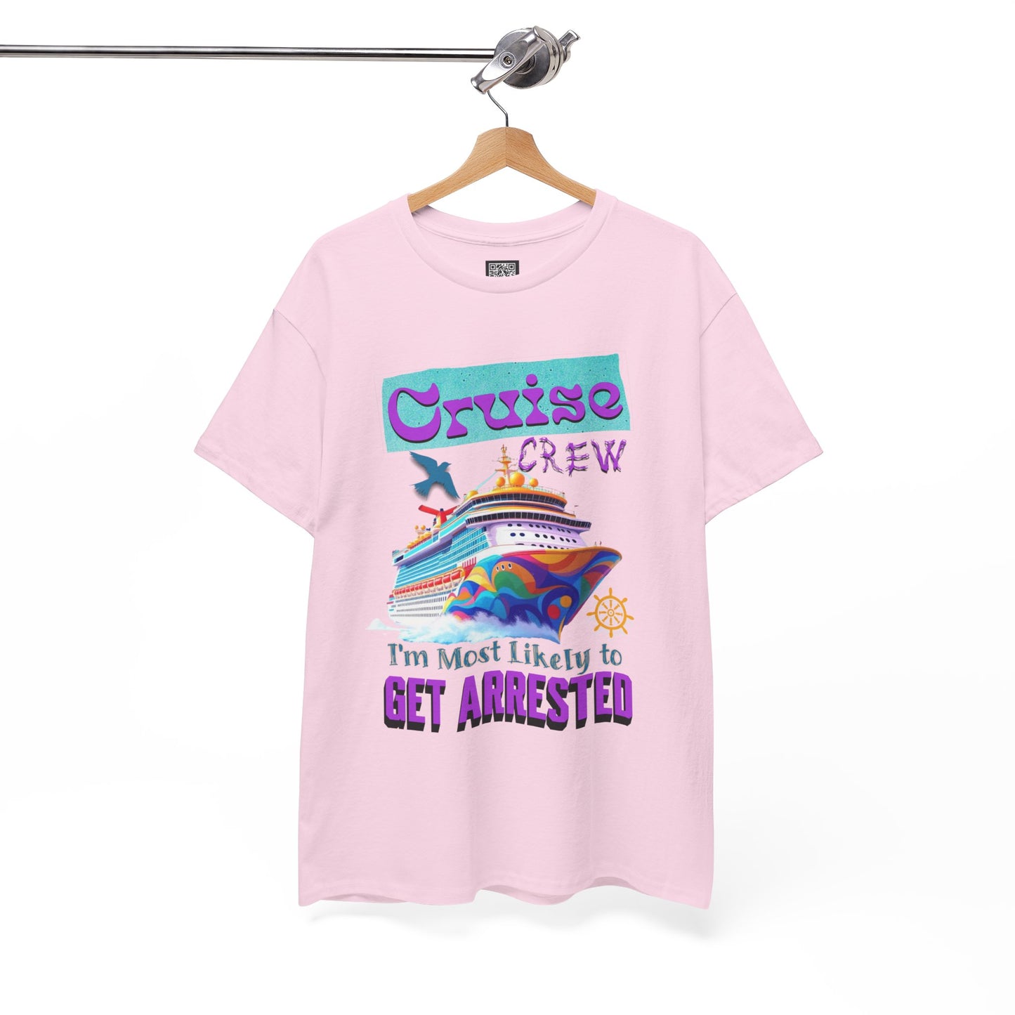 Cruise Crew Unisex Heavy Cotton Tee - Fun Vacation Shirt for Cruise Lovers, Cruise Travel Enthusiasts, Get Arrested Humor, Cruise Summer Beachwear,