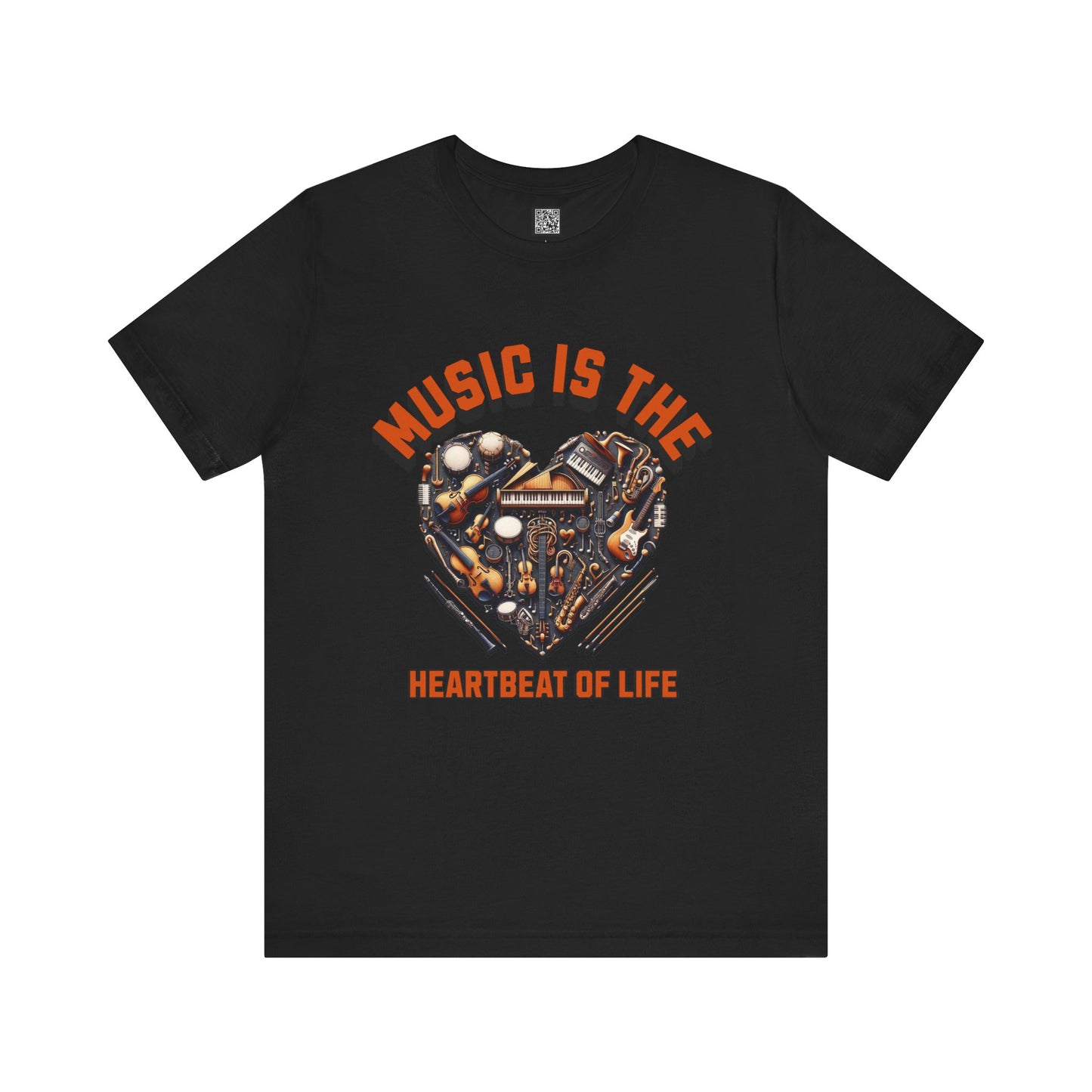 Heartfelt Music Tee, Unisex Short Sleeve Music T-Shirt, Gift for Musicians, Music Lover Apparel, Heartbeat of Life Shirt, Concert Outfit