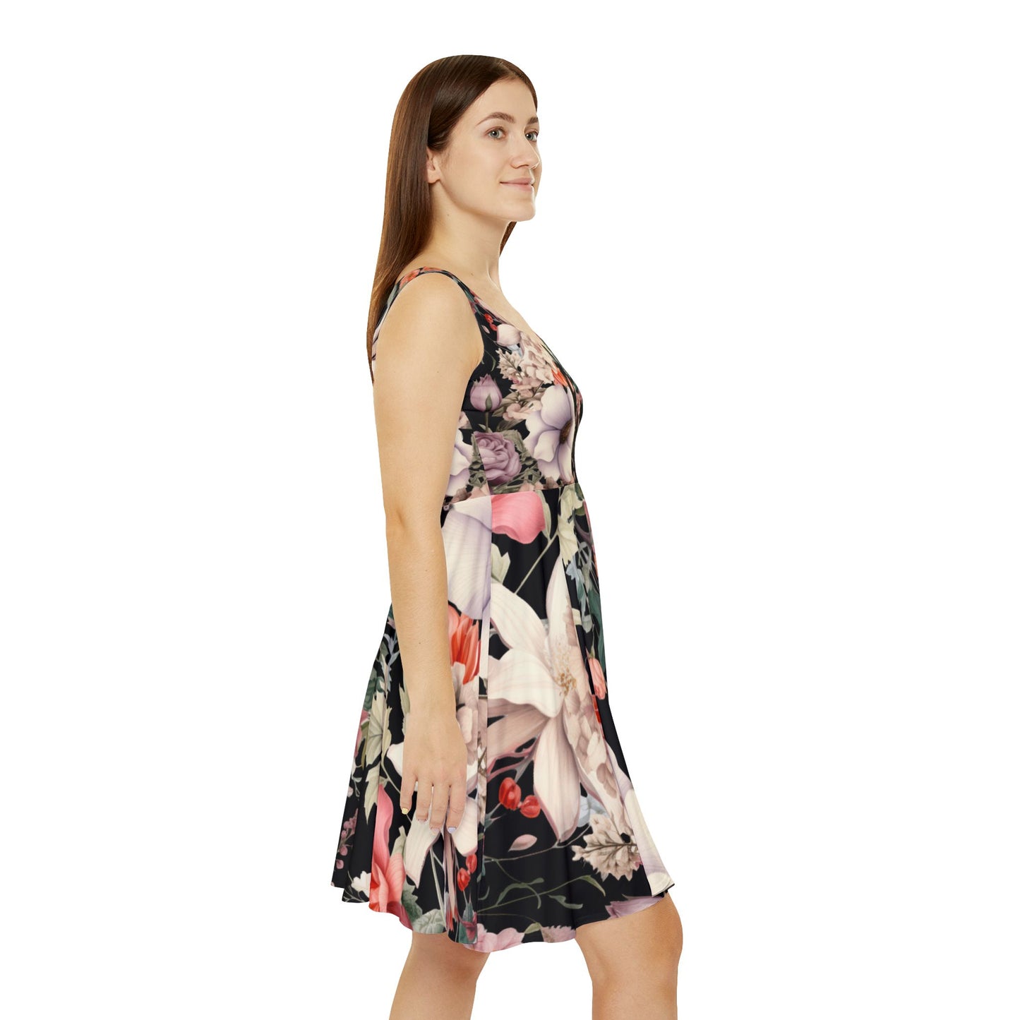 Floral Women's Skater Dress - Summer Style, Casual Outing, Garden Party, BoHo Spring Fashion, Bohemian Floral Dress