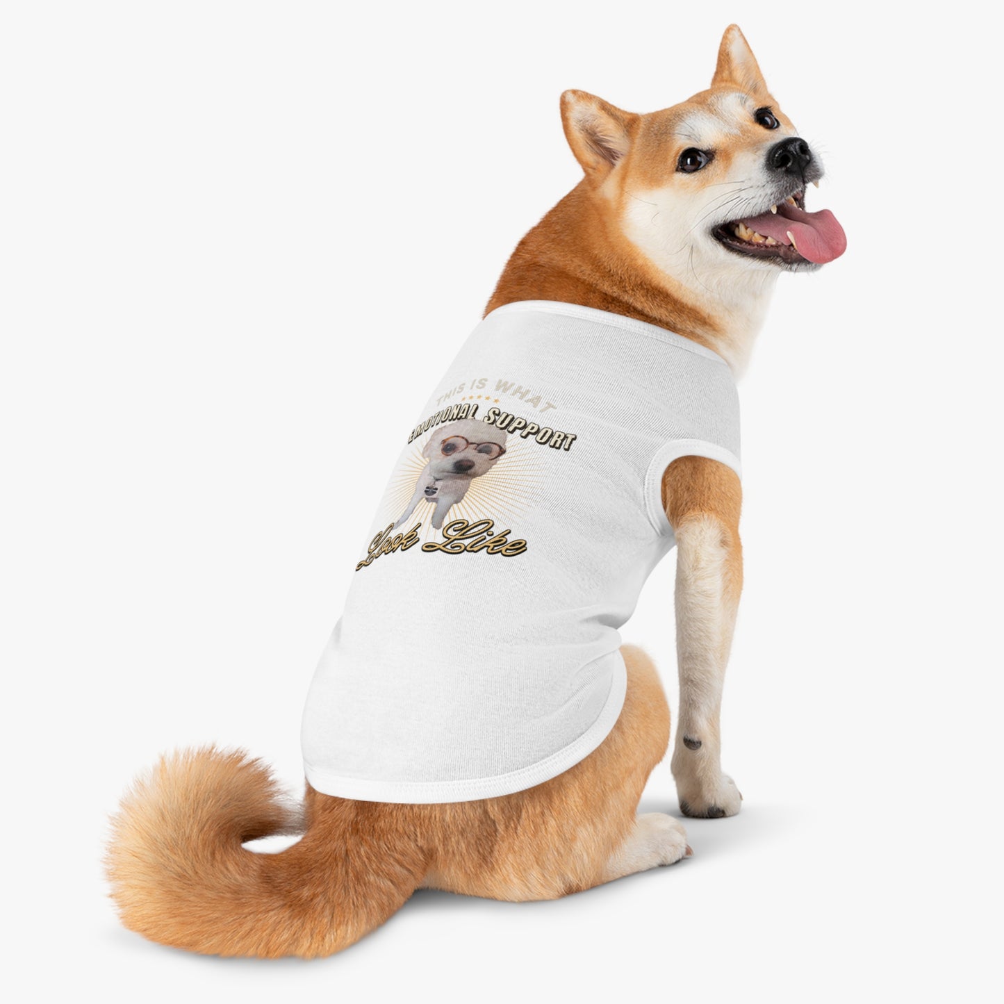 Emotional Support Pet Tank Top, Dog Lover Gift, Pet Apparel for Fun Outings, Cute Pet Costume, Pet Shirt for Walks