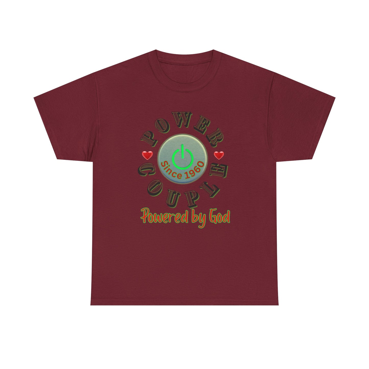 Power Couple - Powered by God T-Shirt | Anniversary Shirt for Couples Since 2011, Valentine T-shirt for Couples Unisex Heavy Cotton Tee
