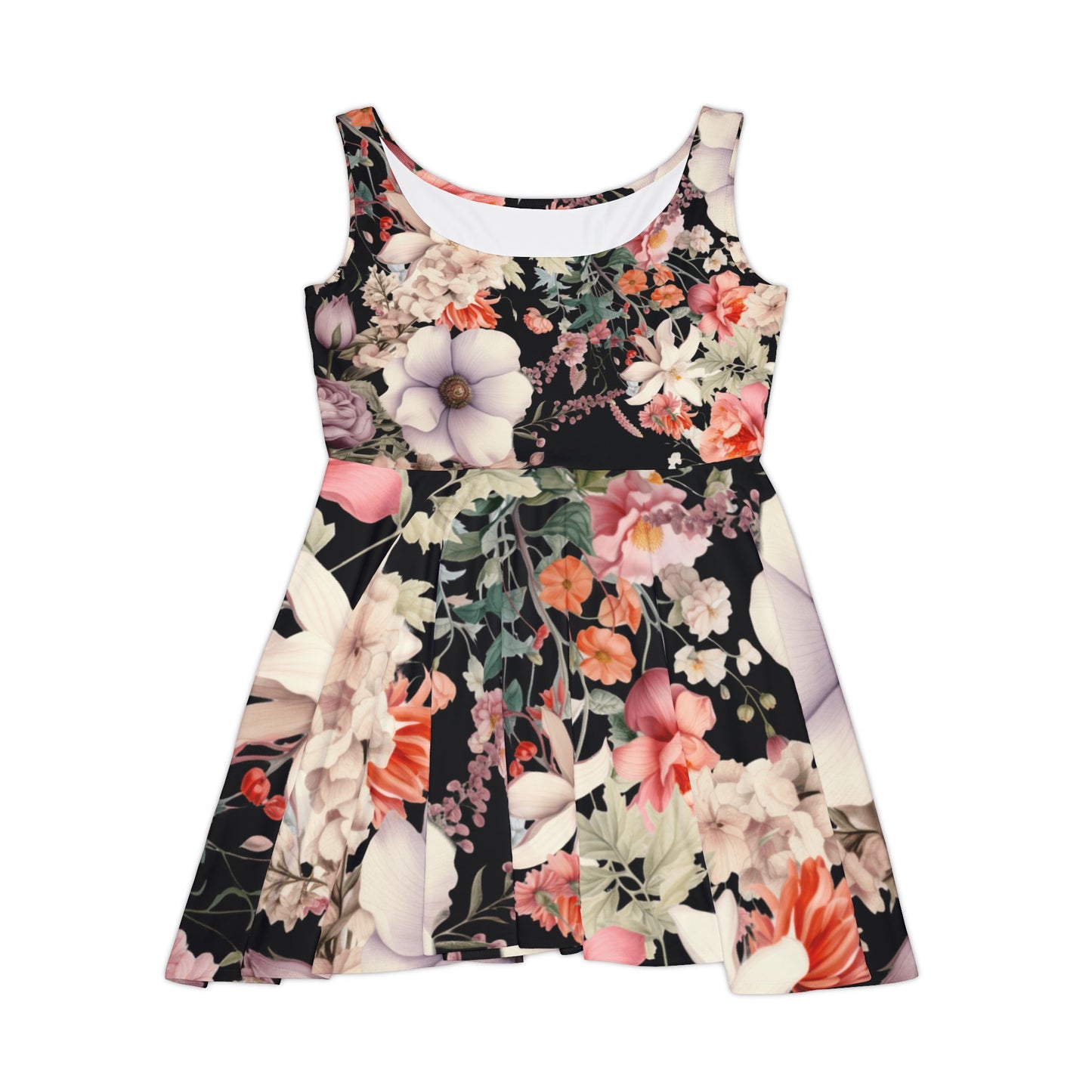 Floral Women's Skater Dress - Summer Style, Casual Outing, Garden Party, BoHo Spring Fashion, Bohemian Floral Dress