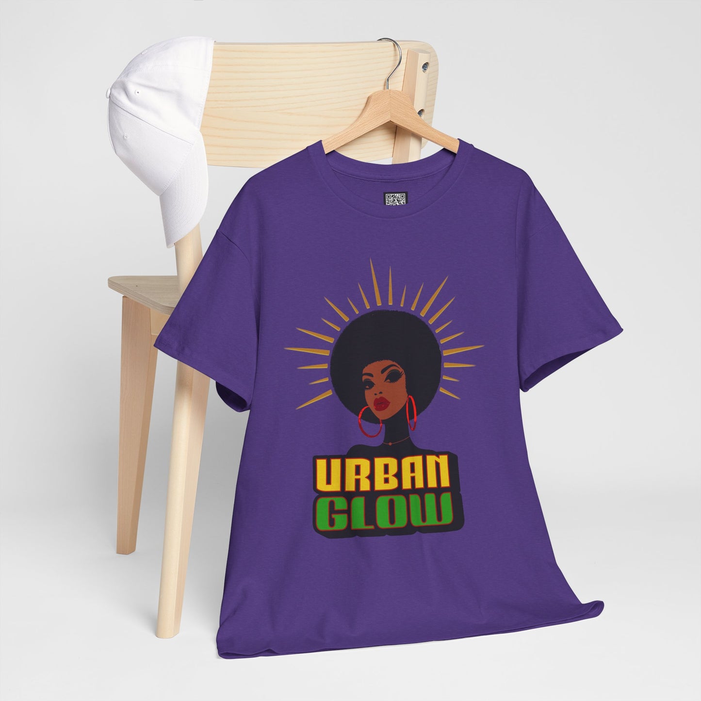 Urban Glow Unisex Heavy Cotton Tee - Afrocentric Streetwear T-Shirt for Her, Juneteenth Casual Wear, Melanin T-Shirts for Women