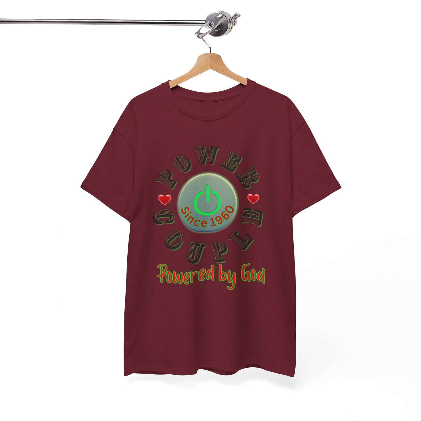 Power Couple - Powered by God T-Shirt | Anniversary Shirt for Couples Since 2011, Valentine T-shirt for Couples Unisex Heavy Cotton Tee