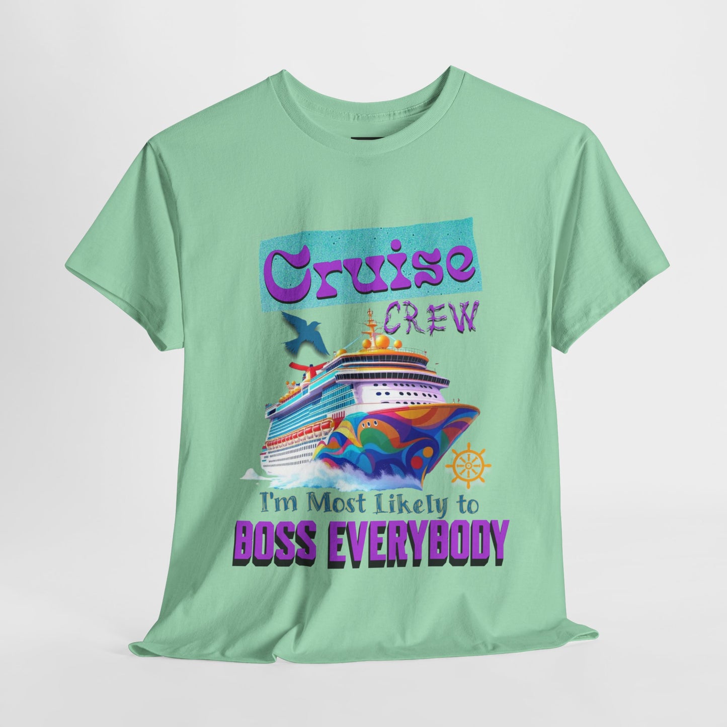 Cruise Crew Heavy Cotton Tee - Fun Cruise Vacation Shirt, Cruise-themed Apparel, Travel Gift, Nautical Wear, Summer Adventure T-Shirt