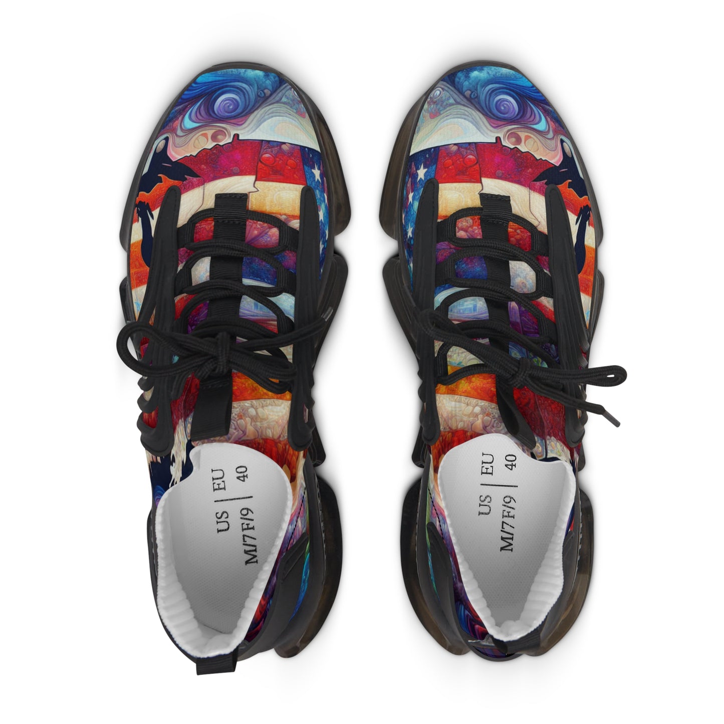 Stylish Women's American Distressed Sneakers, Colorful Flag Athletic Shoes, Trendy Casual Footwear for Everyday Wear, Gift for Fitness Lovers,