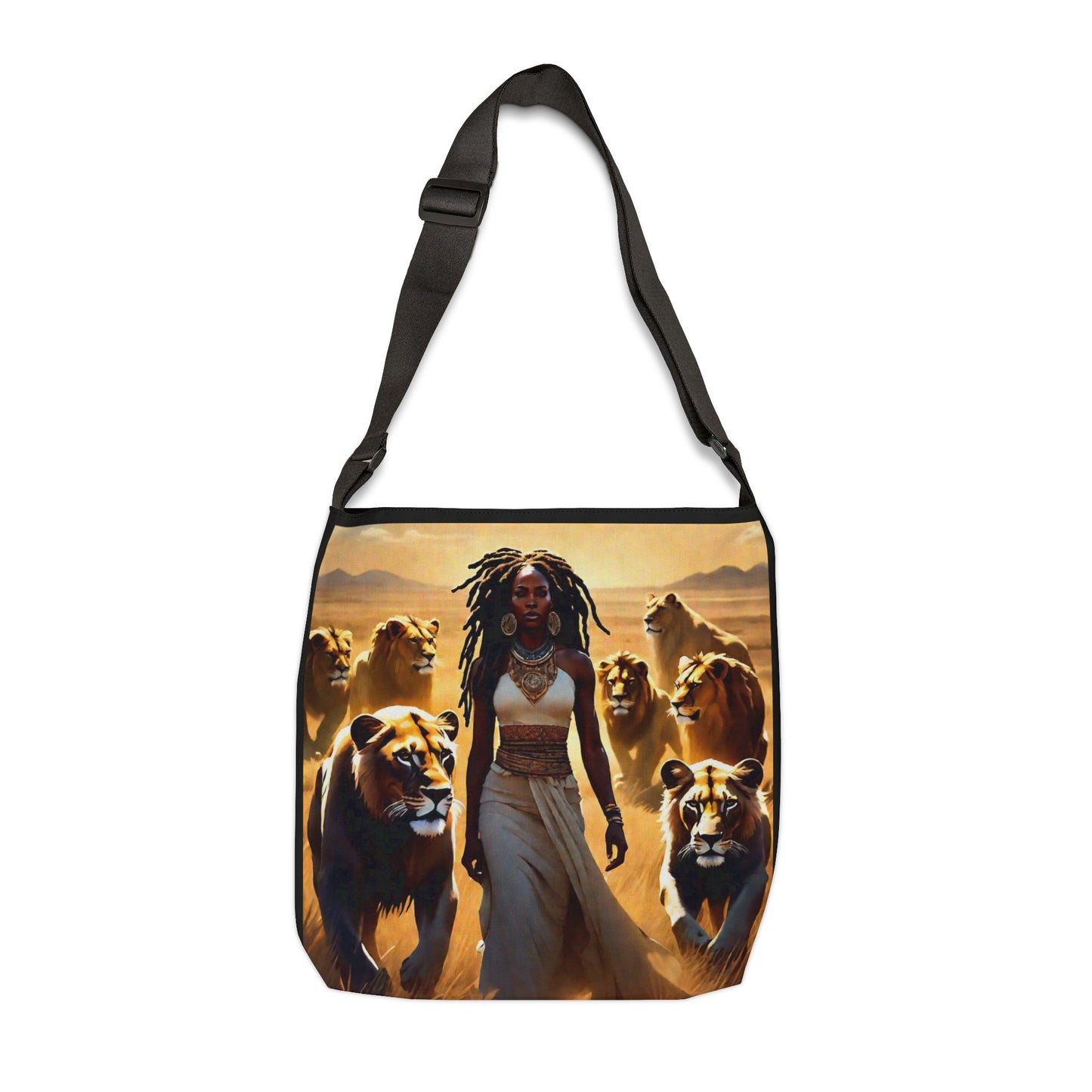 Afrocentric Adjustable Tote Bag, Black Girl Magic Eco Friendly Reusable Bag, Fashionable Bag Ideal for Travel, Women's Accessory Gifts