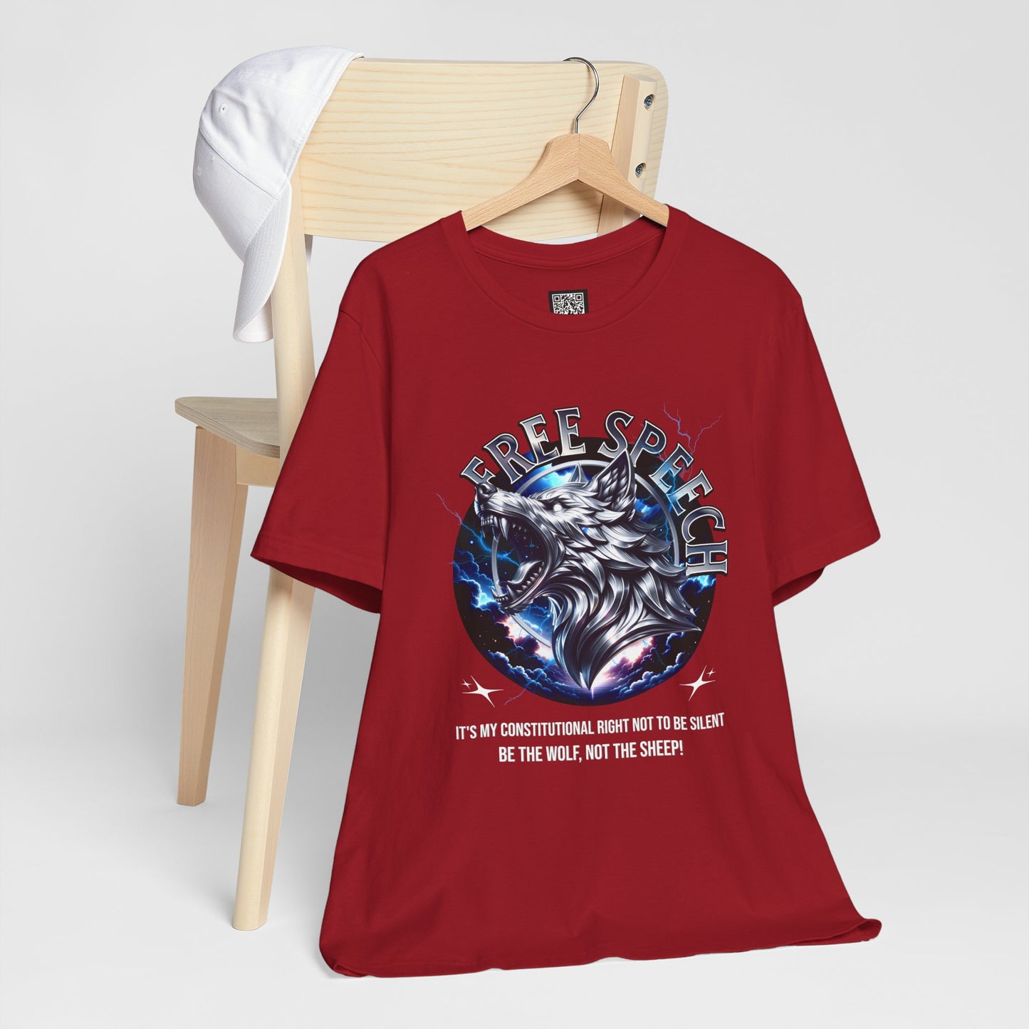 Free Speech Wolf Graphic Tee | Unisex Jersey Short Sleeve Shirt, Statement T-Shirt, Gift for Advocates, Activism Apparel, No Kings Protest
