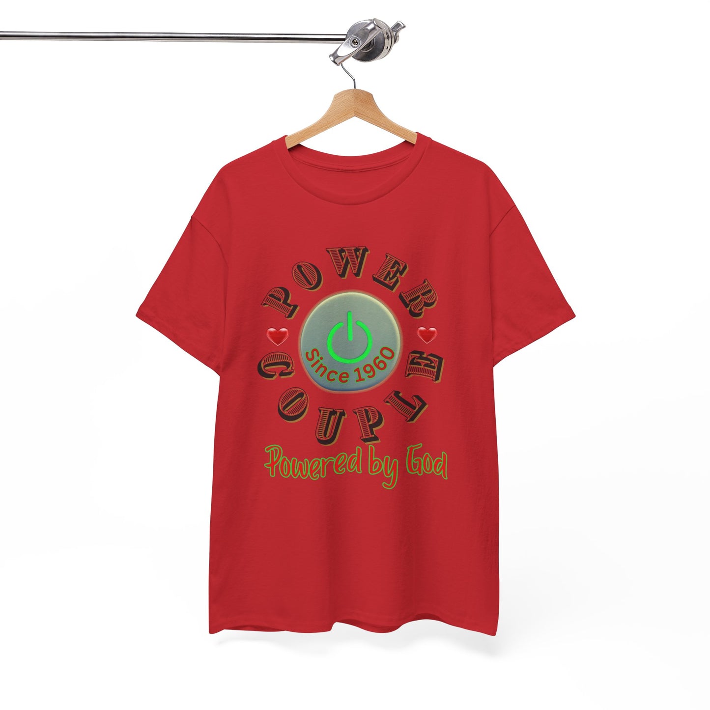 Power Couple - Powered by God T-Shirt | Anniversary Shirt for Couples Since 2011, Valentine T-shirt for Couples Unisex Heavy Cotton Tee